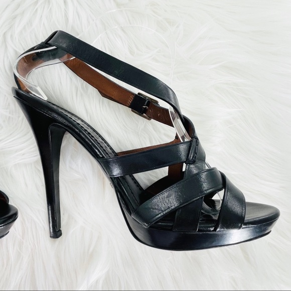 Burberry Bridle Huntley Black Platform Heel Sandals - Picture 9 of 16